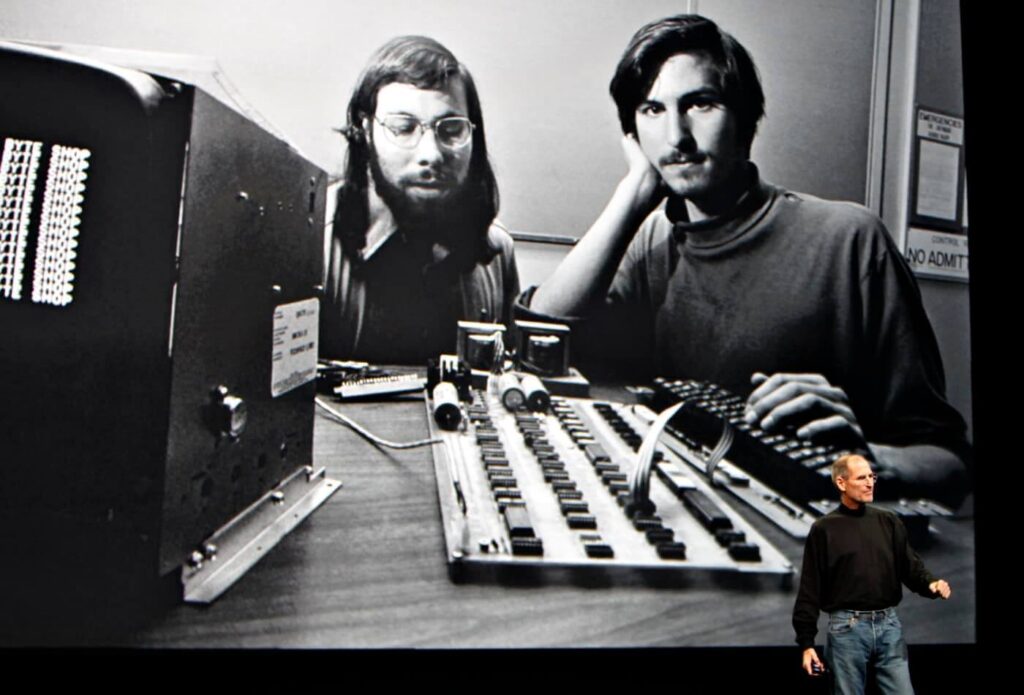 Steve Jobs and Steve Wozniak with Apple Computer