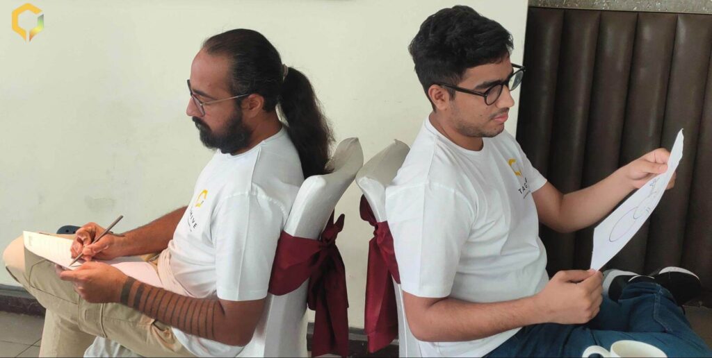 Jasmeet and Amrut participating in an activity